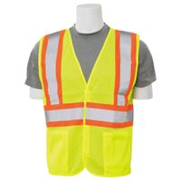 Delta Plus WEL14606HLLG S382 CL 2 Multi-Pocket Safety Vest, LG, Hi Viz Lime