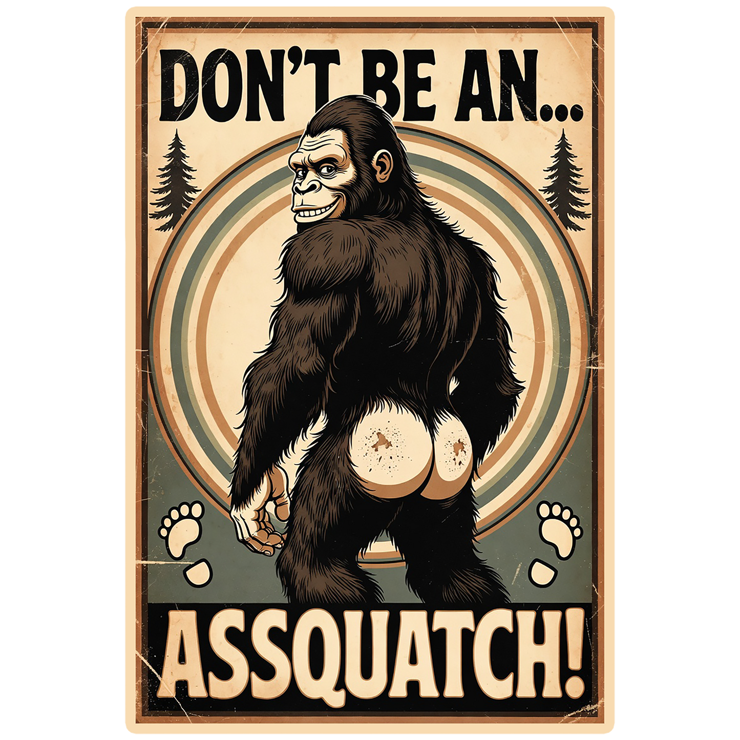 Paradise Clay IHS113 Assquatch V3 - Vinyl Sticker (1 STICKER)
