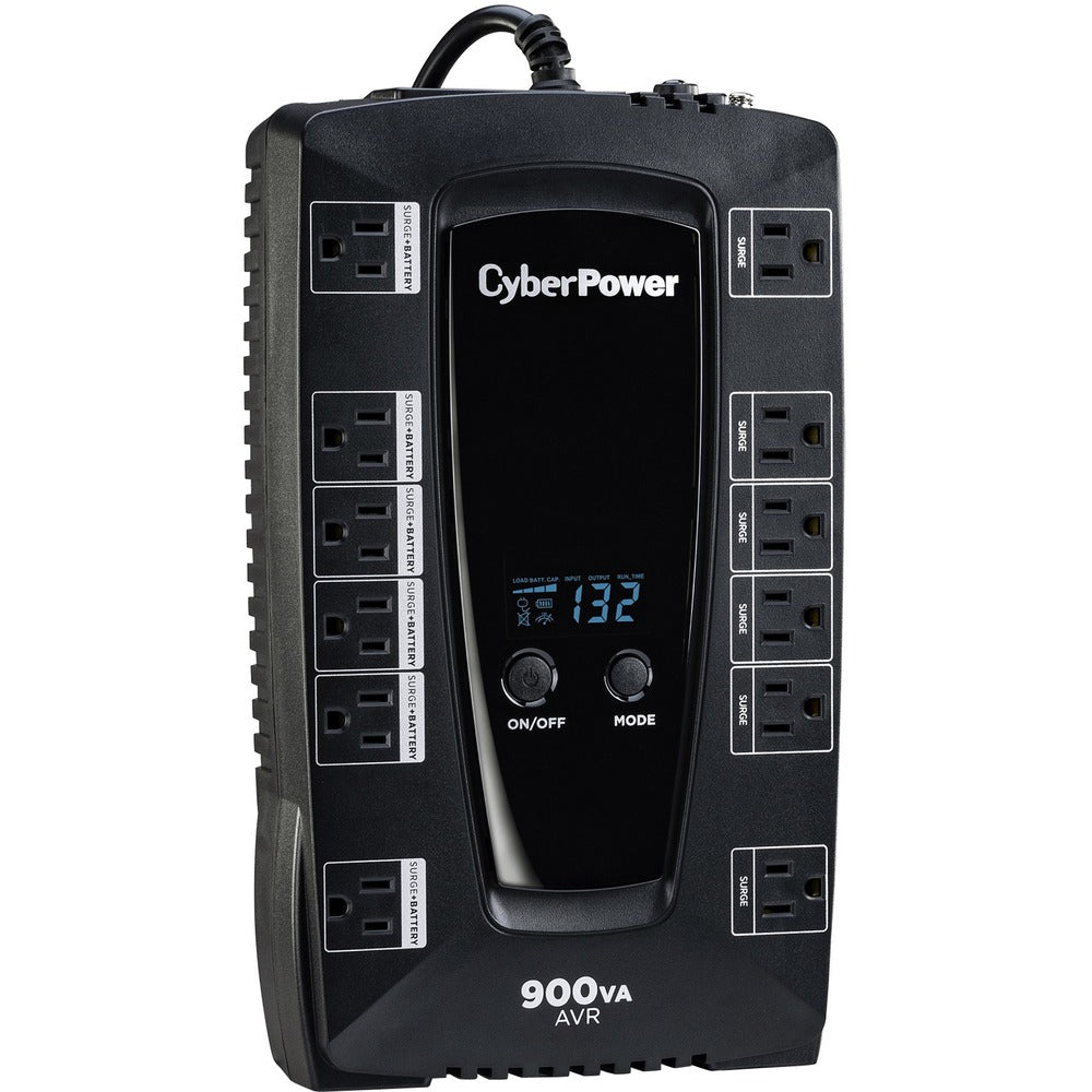 CyberPower Intelligent LCD Series AVRG900LCD 900VA 480W UPS - 900 VA/480 W - 120 V AC - 2 Minute - Compact - 2 Minute - 12 x NEMA 5-15R