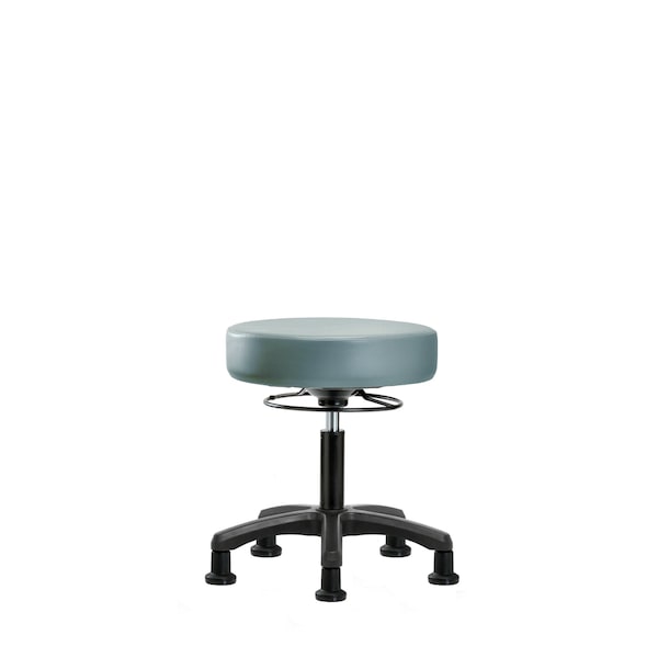 Blue Ridge Ergonomics VMBMS-RG-NF-RG-8822 Vinyl Mini-Stool - Medium Bench Height with Stationary Glides in Storm Supernova™ Vinyl