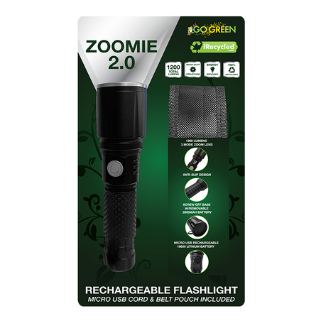 GoGreen Power GG-Zoomie 2.0 Cloud 9, 8 pc. Display, Multi-Directional High Powered Rechargeable Flashlight
