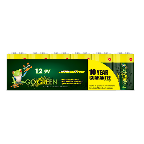 GoGreen Power 24015 Alkaline Batteries 9V 12 Pk