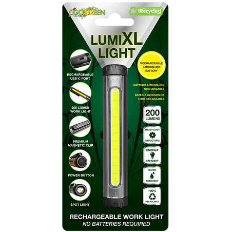 GoGreen Power GG-LUMIXL-RD LUMI-XL, 200 Lumens. Rechargeable Lithium-ion Battery power Indicator light