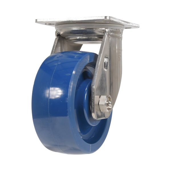 Vestil CST-F-SS-5X2SP-S Solid Polyurethane Swivel Caster 5 In. Diameter x 2 In. Width 1000 Lb. Capacity Dark Blue