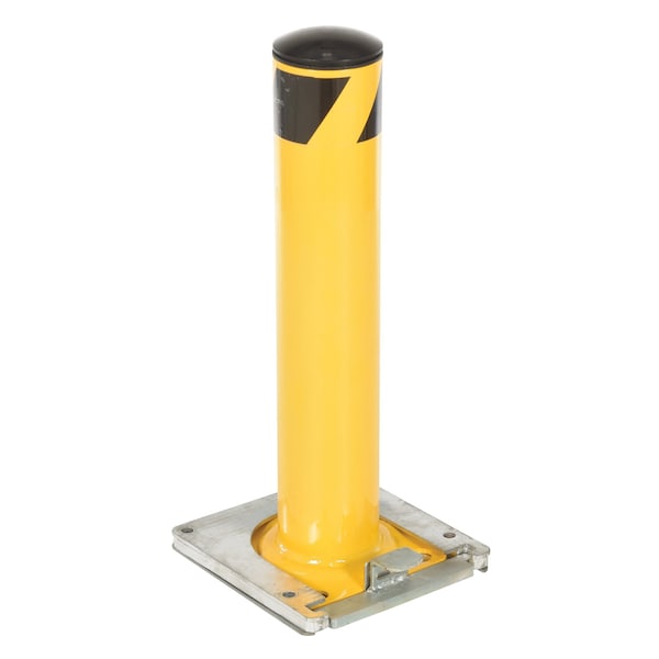 Vestil BOL-RF-24-4.5 Steel Surface Mounted Removable Pipe Safety Bollard 24 In. x 4-1/2 In. Yellow