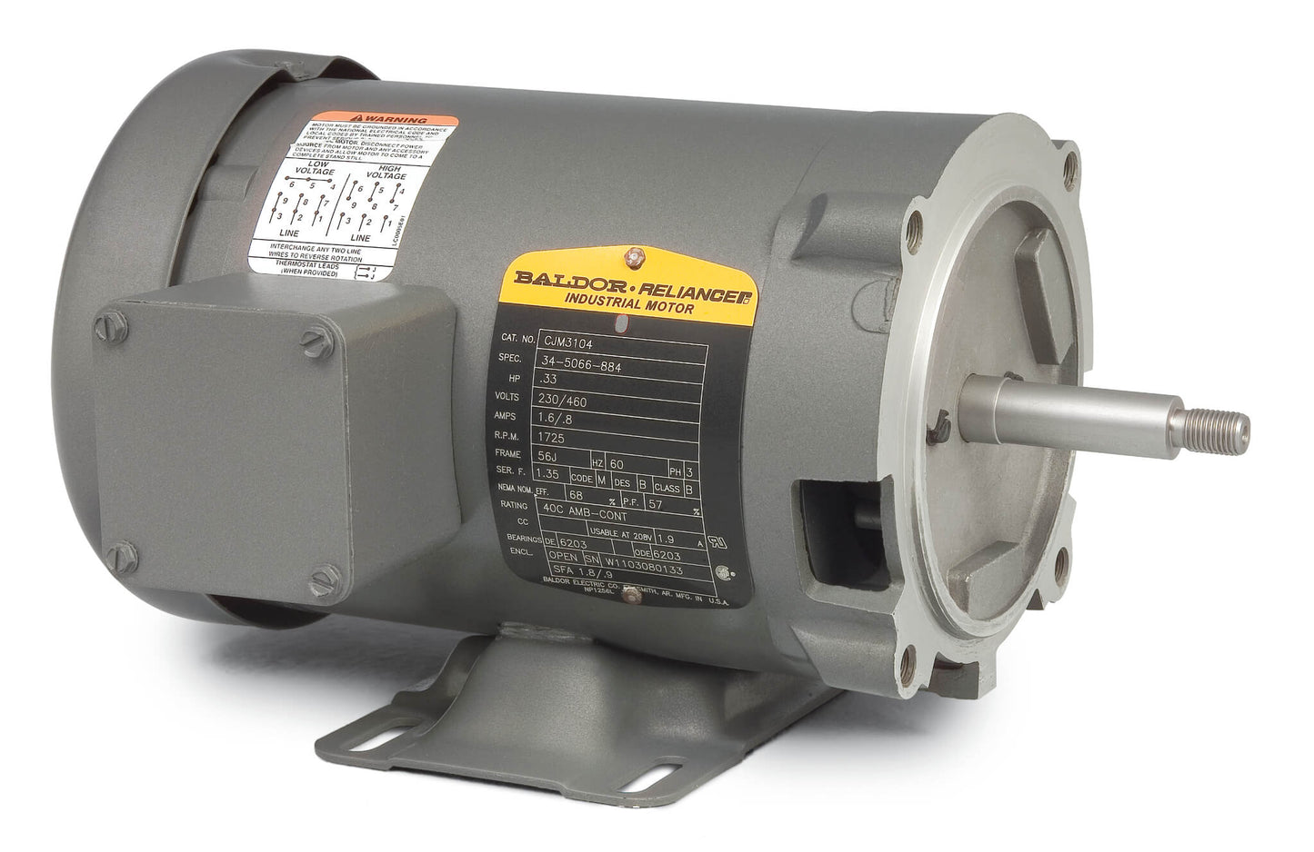 Baldor CJM3155 2Hp, 3450Rpm, 3Ph, 60Hz, 56J, 3430M