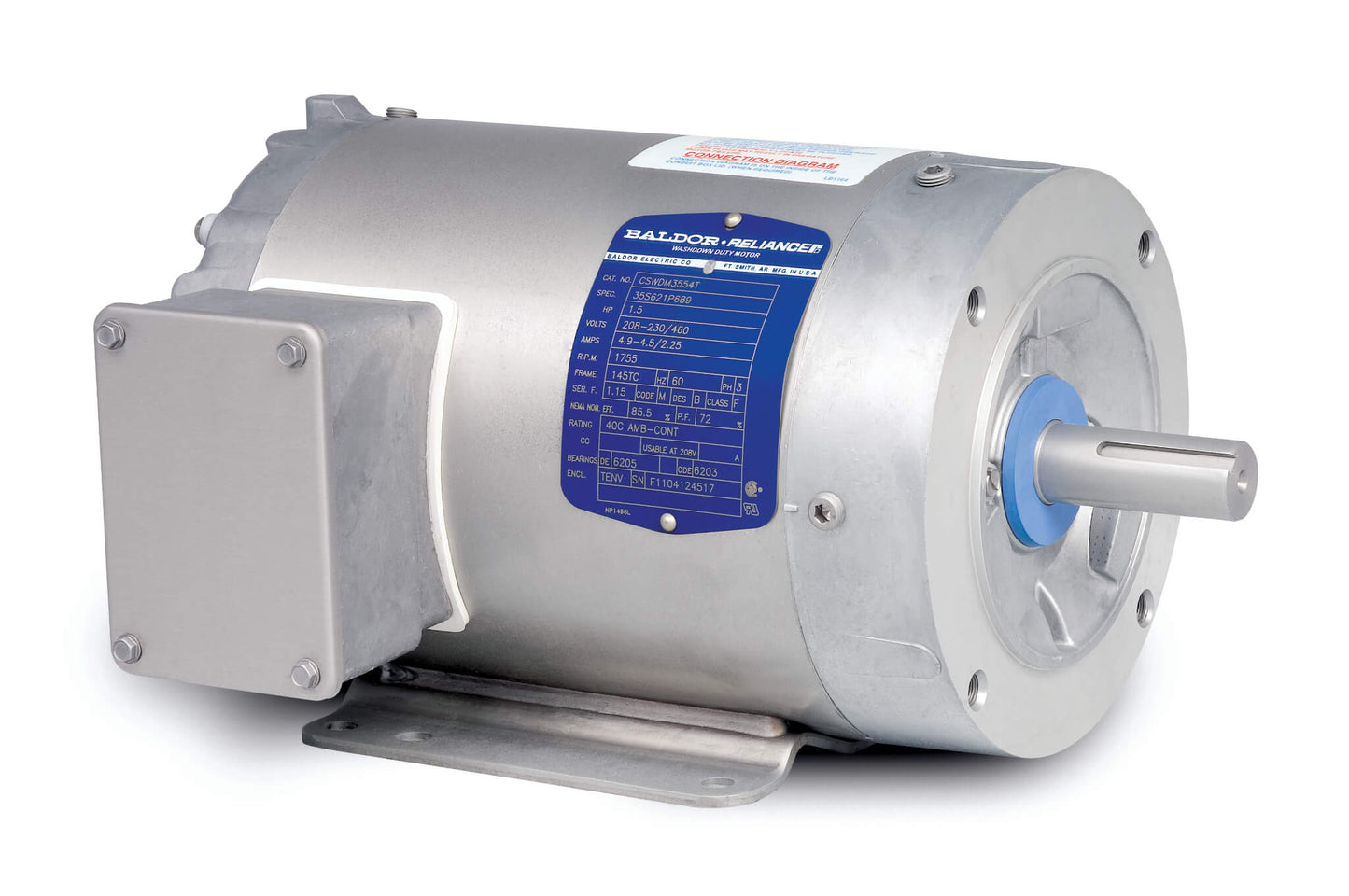 Baldor CSWDM3538 .5HP, 1770RPM, 3PH, 60HZ, 56C, 3512M, TENV, F1