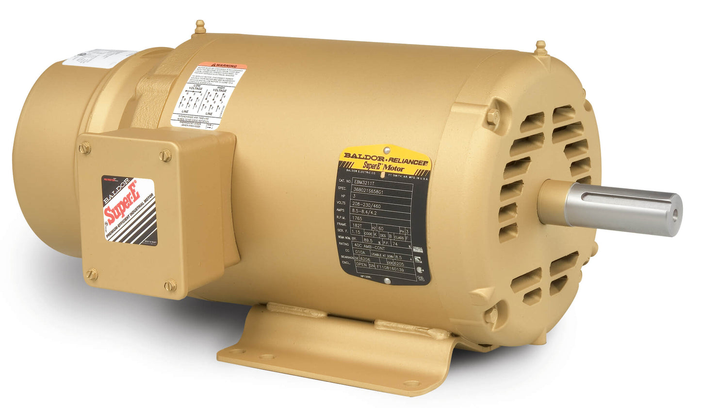Baldor EBM3218T 5HP, 1750RPM, 3PH, 60HZ, 184T, 3640M, OPEN, F1