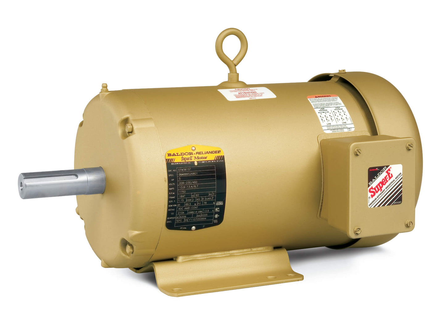 Baldor EMM3710 5.5KW, 1770RPM, 3PH, 60HZ, D132S, 3738M, TEFC
