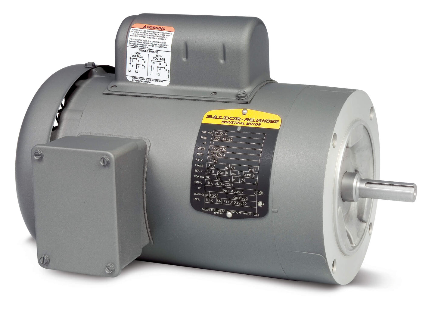 Baldor KL3401 .17HP, 1140RPM, 1PH, 60HZ, 56C, 3418L, TEFC, F1