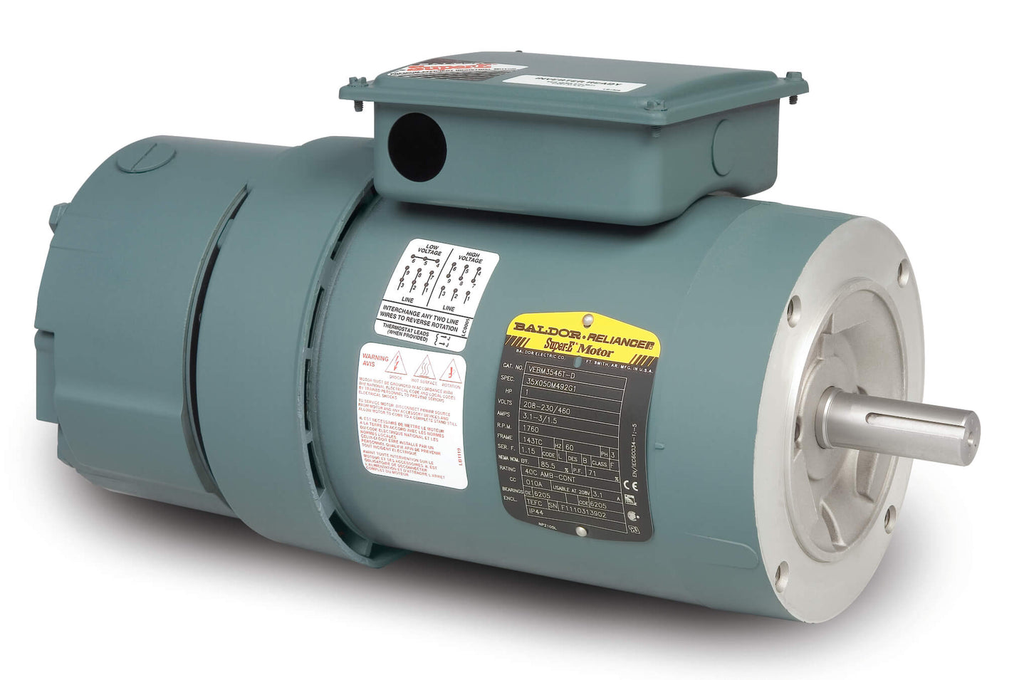 Baldor VEBM3546T-D 1/.75KWHP, 1770 1/MINRPM, 3PH, 60HZ, 143TC, 3