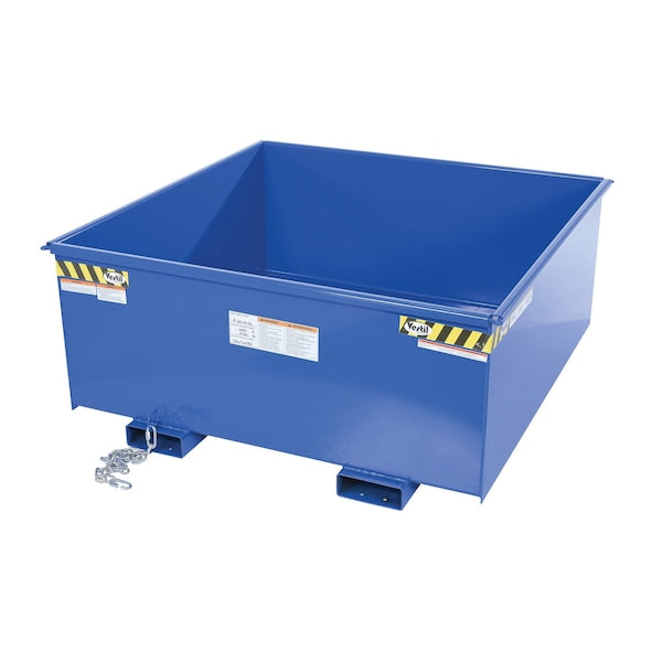 Vestil R-125-HD-BL Steel Rotating Heavy Duty Box Hopper 1-1/4 Cubic Yard 6,000 Lb. Capacity Blue