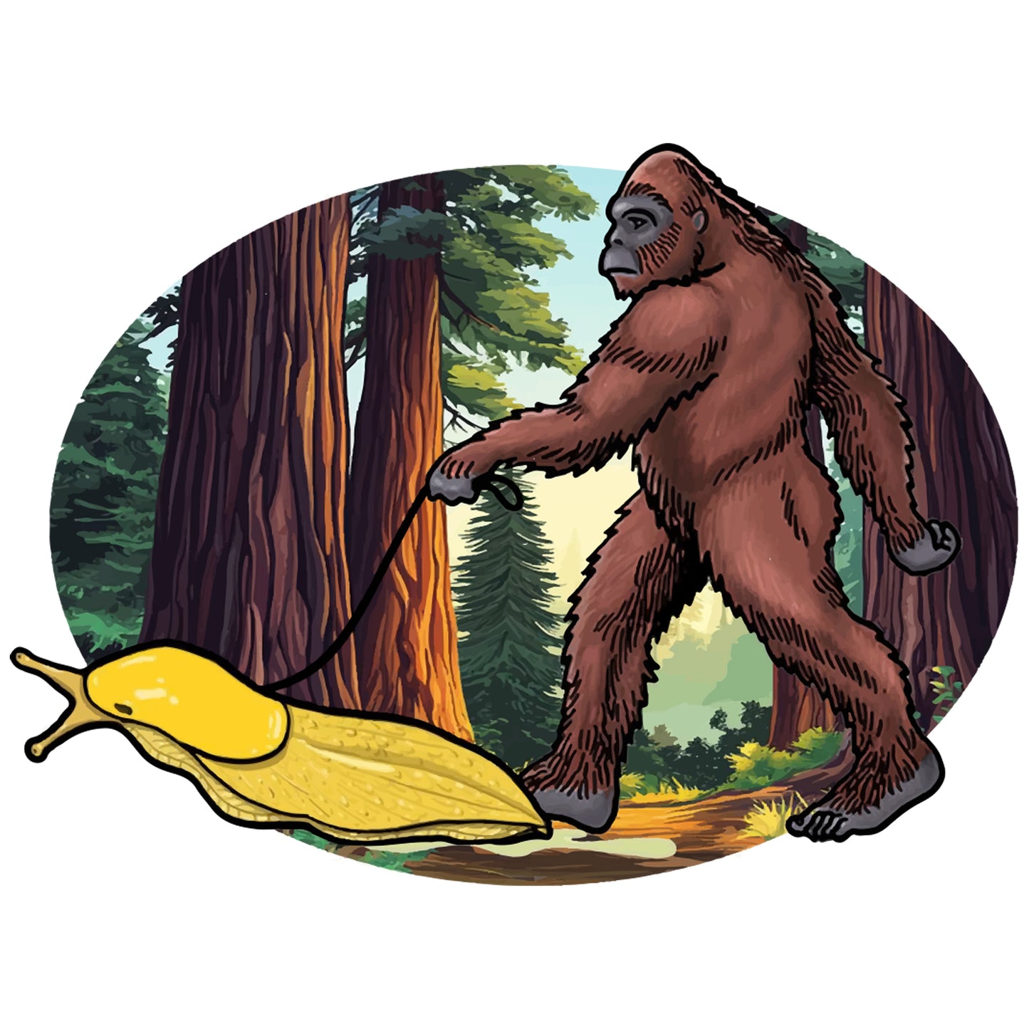 Paradise Clay IHS067 Bigfoot Walking Banana Slug - Vinyl Sticker (1 STICKER)