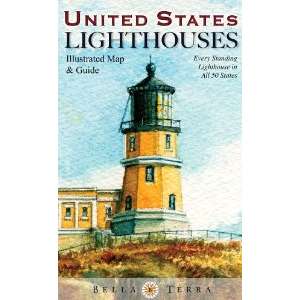 Paradise Clay BTR001 United States Lighthouses: Illustrated Map and Guide