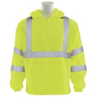 Delta Plus WEL61761HL5X W450 Type R, Class 3 Pullover Hoodie Windbreaker, Hi Viz Lime, 5X