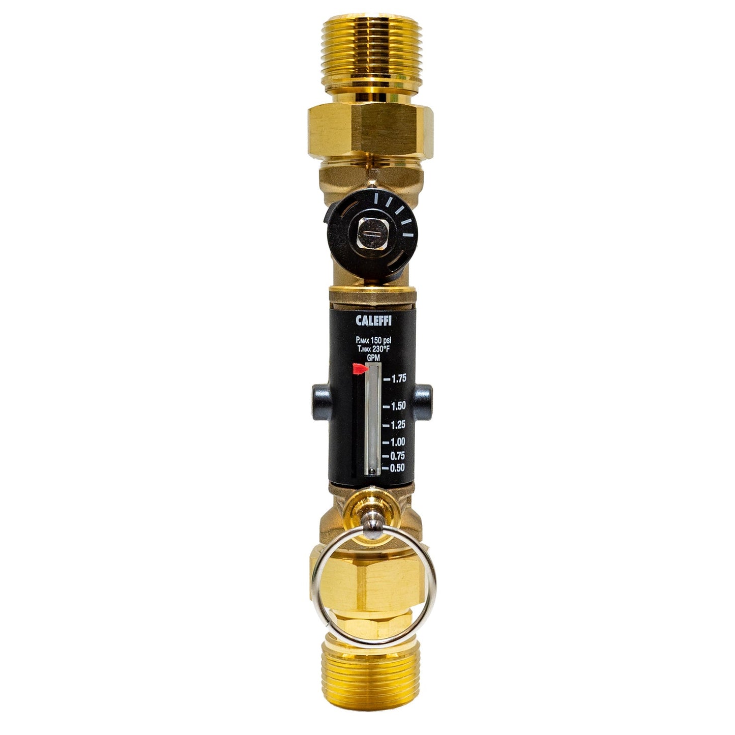 Caleffi 132630AFC QuickSetter+™ Balancing Valve w/ Flowmeter Union, 1" MNPT 2 - 7 GPM Low Lead