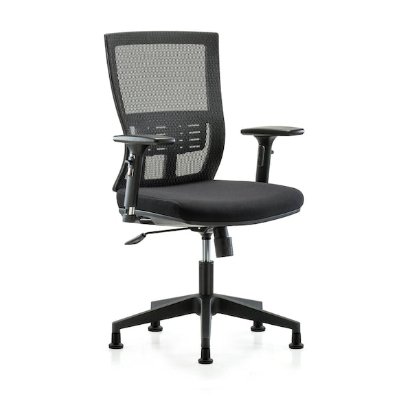 Blue Ridge Ergonomics MOD-MDHCH-RG-C1-A2-RG Modern Oxford Mesh Back Chair with 3D Adjustable Arms & Stationary Glides