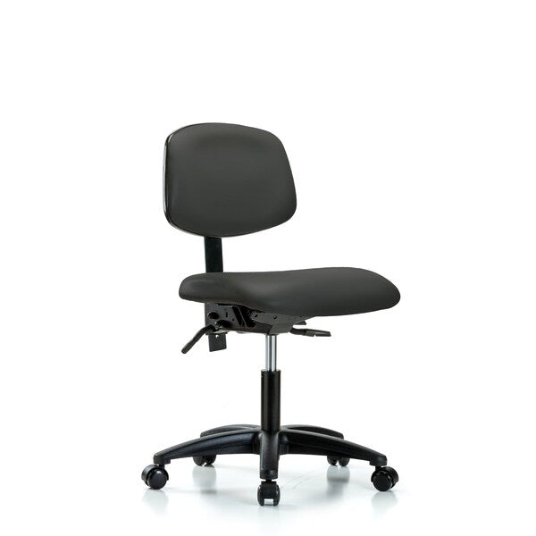 Blue Ridge Ergonomics VDHCH-RG-T0-A0-RC-8605 Rutledge Vinyl Chair - Desk Height with Casters in Charcoal Trailblazer™ Vinyl