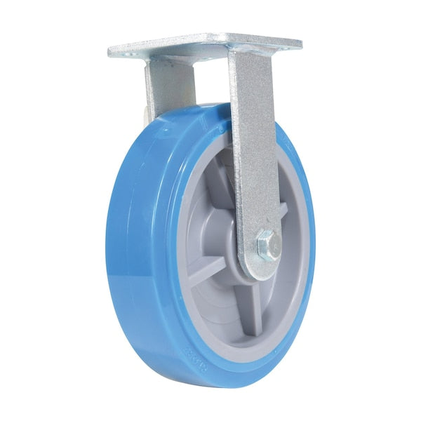 Vestil CST-KB-8X2PUP-R Polyurethane Rigid Caster 8 In. Diameter x 2 In. Width 925 Lb. Capacity Light Blue/Gray