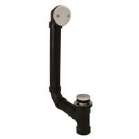 Jones Stephens B07123 Chrome Plated Two-Hole Toe Touch Bath Waste Kit, Direct T-Waste Full Kit, Black Plastic