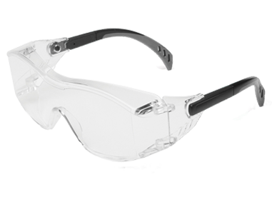 Gateway Safety 6980 Cover2 OTG Safety Glasses - Over-the-Glasses Lightweight Wraparound Eye Protection with Adjustable Temples