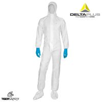 Delta Plus DT1153X DT115 Unisex Disposable Overalls With Hood, White, 3X
