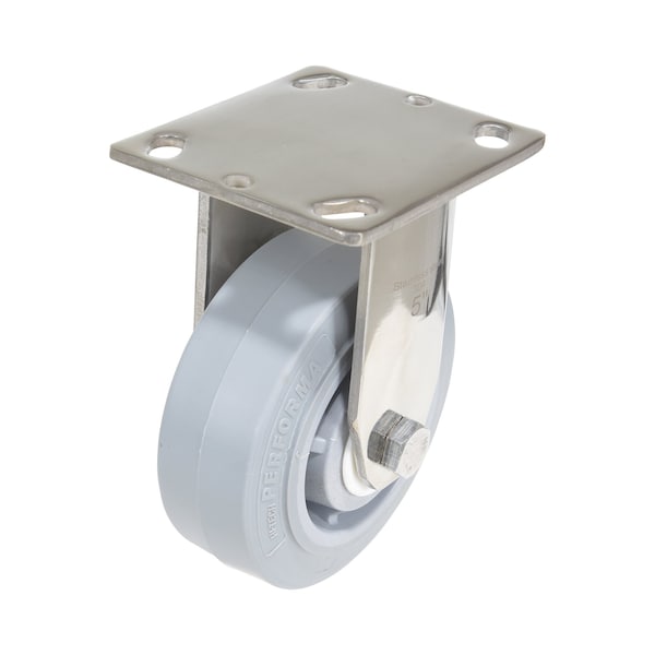 Vestil CST-E-SS-5X2TPR-R Thermoplastic Rubber Rigid Caster 5 In. Diameter x 2 In. Width 500 Lb. Capacity Gray