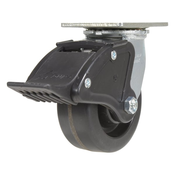 Vestil CST-VE-5X2PH-SWTB Phenolic Swivel With Total Brake Caster 5 In. Diameter x 2 In. Width 1000 Lb. Capacity Black
