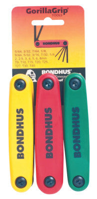 BONDHUS® 12533 Gorilla Grip Fold-Up Tool Set Triple Pack