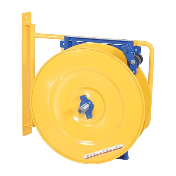 Vestil STRAP-WALL Steel Wall Mounted Strapping Cart, 8" Diameter, Yellow