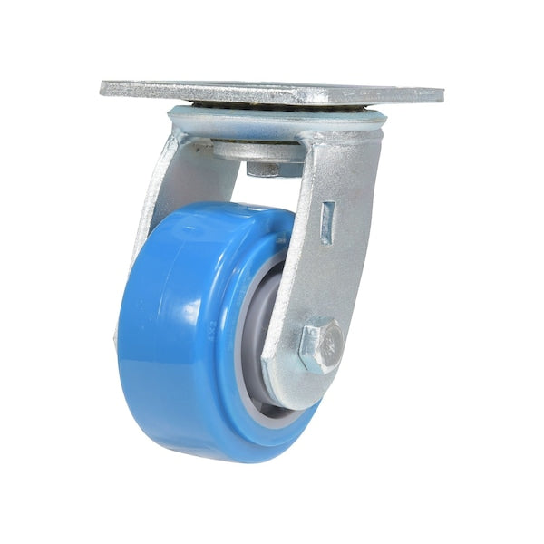 Vestil CST-KB-4X2PUP-S Polyurethane Swivel Caster 4 In. Diameter x 2 In. Width 617 Lb. Capacity Light Blue/Gray
