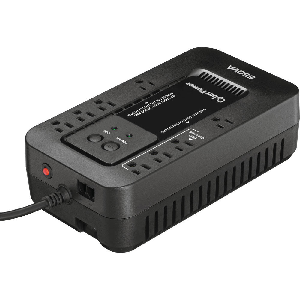 CyberPower EC550G Ecologic 550VA/330W Energy Efficient Desktop ECO UPS - 550 VA/330 W - Full Load Run-time 2 minutes - Desktop - 8 x NEMA 5-15R