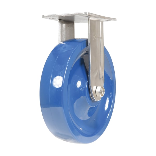 Vestil CST-F-SS-8X2SP-R Solid Polyurethane Rigid Caster 8 In. Diameter x 2 In. Width 1400 Lb. Capacity Dark Blue