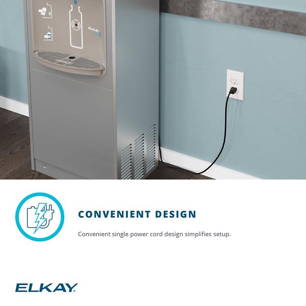 Elkay DSSBF8S ezH2O® Floor Standing Bottle Filling Station Filtered Refrigerated Stainless Steel