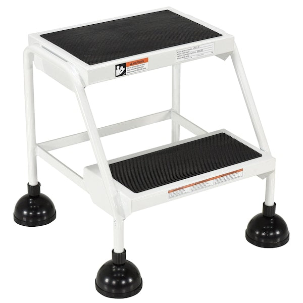 Vestil LAD-2-W 18.5 H Steel Commercial Spring Loaded Rolling Ladder, 2 Steps