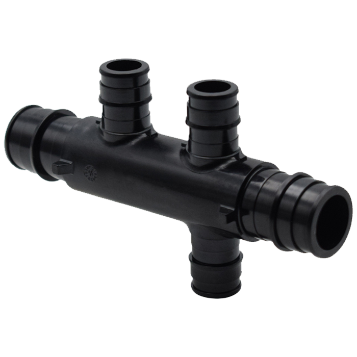 Legend Valves 461-375 3/4" x 3/4" x 1/2" PPSU Plastic Cold Expansion PEX Opposing Multi-Port Tee