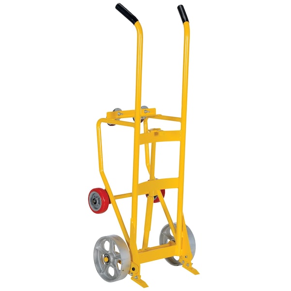 Vestil RDBT-SS Yellow Drum Truck Cradle With Semi-Steel Wheels 1000 lb Capacity