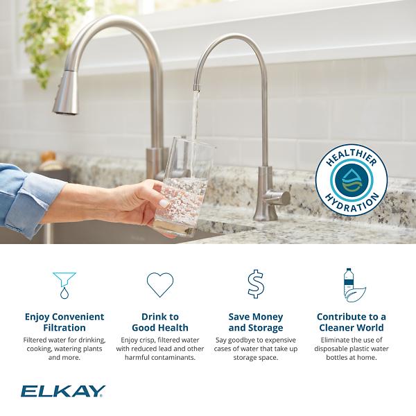 Elkay EFRUAQ31169TFGW Crosstown® 16 Gauge Workstation Stainless Steel 31-1/2" x 18-1/2" x 9" Equal Double Bowl Sink Kit with Aqua Divide and Filtered Beverage Faucet