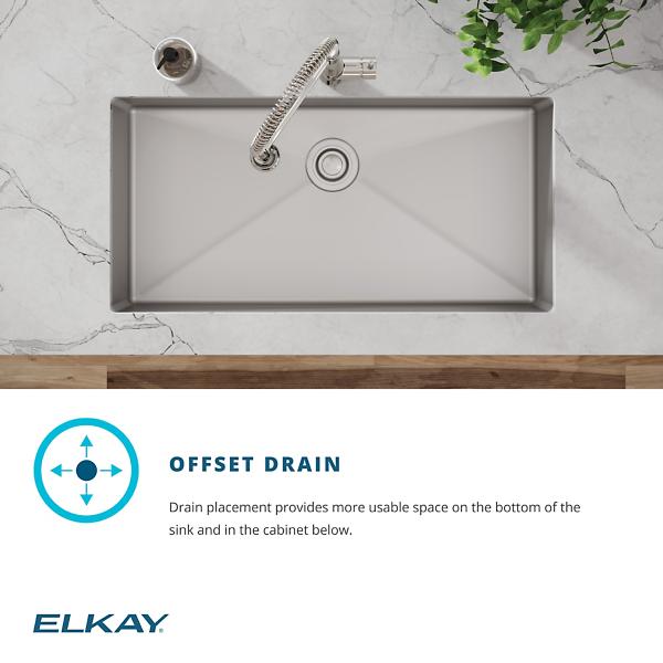 Elkay ECTRU35179TFCC Crosstown® 18 Gauge Stainless Steel 36-1/2" x 18-1/2" x 9" Single Bowl Undermount Sink & Faucet Kit with Drain