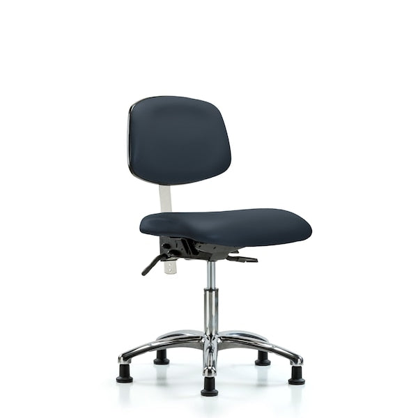 Blue Ridge Ergonomics NCR-VDHCH-CR-T0-A0-RG-8582 Class 100 Vinyl Clean Room Chair - Desk Height with Stationary Glides in Imperial Blue Trailblazer™ Vinyl