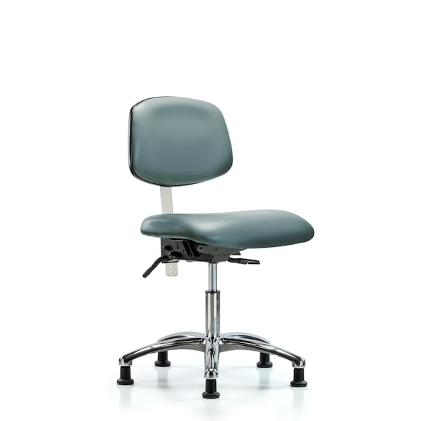 Blue Ridge Ergonomics NCR-VDHCH-CR-T1-A0-RG-8822 Class 100 Vinyl Clean Room Chair - Desk Height with Seat Tilt & Stationary Glides in Storm Supernova™ Vinyl