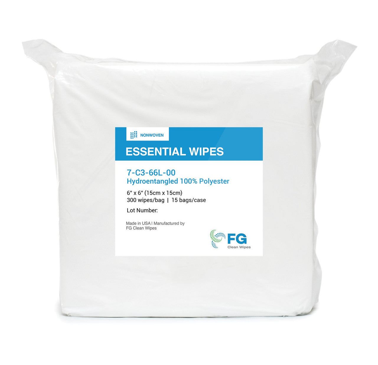 SOS Cleanroom FG Clean Wipes 4" x 4" Hydroentangled 100% Polyester Cleanroom Wiper - Case