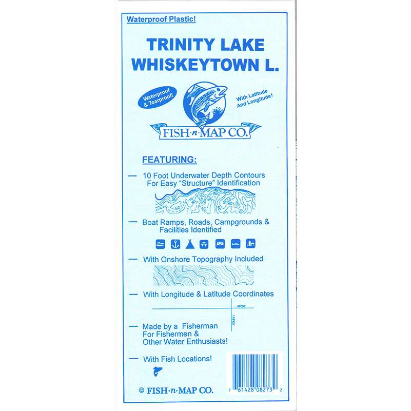 Paradise Clay FMC023 Fish-n-Map: Trinity Lake / Whiskeytown Lake