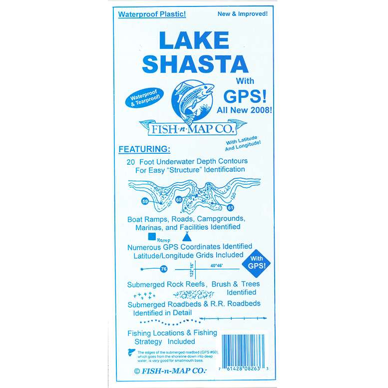 Paradise Clay FMC022 Fish-n-Map: Lake Shasta