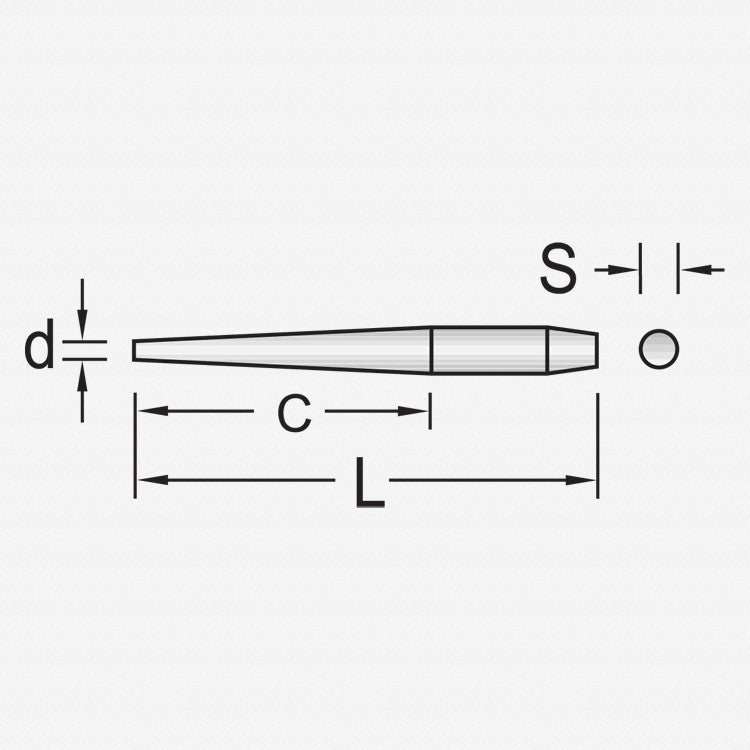 Gedore 8782350 135-5 Setting punch 180x12x5 mm