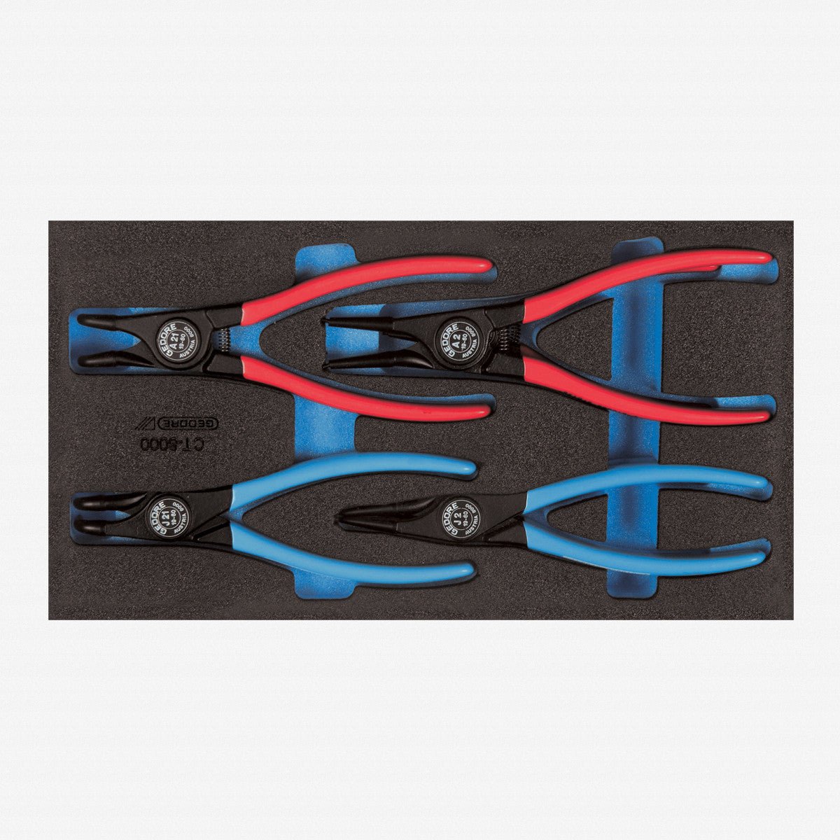 Gedore 2309181 1500 CT1-8000 Circlip Pliers Set in 1/3 CT Module, 4 Pieces