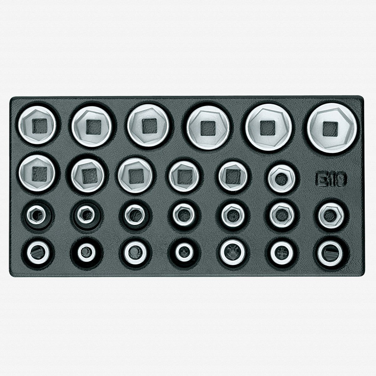Gedore 1733109 1500 ES-19 IS 1/2" Metric Socket Set in 1/3 ES Tool Module, 10 - 32 mm, 26 Pieces