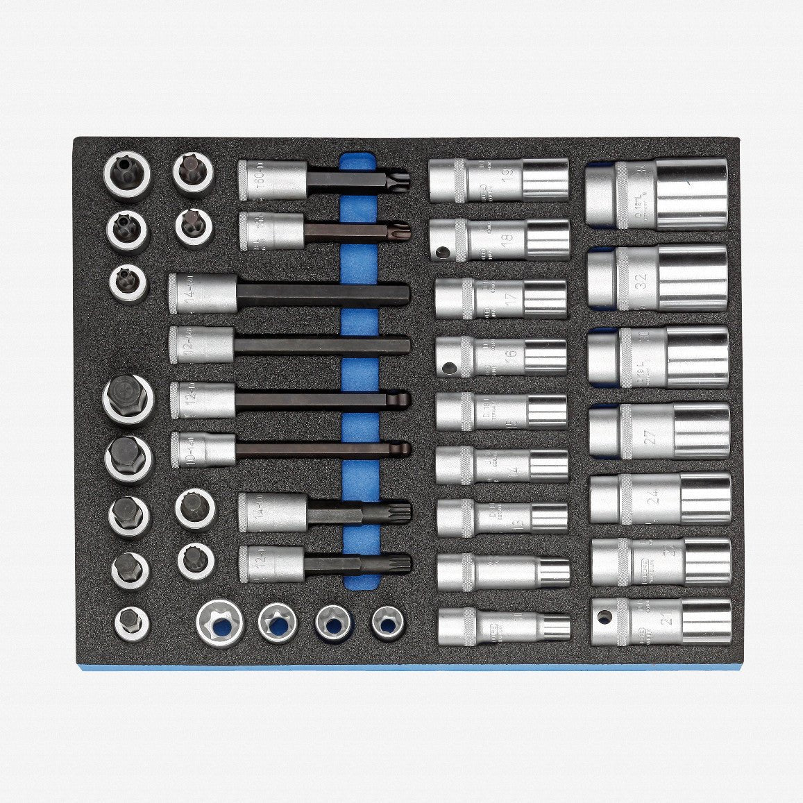 Gedore 2016516 2005 CT2-D 19L 1/2" Metric Bit and Deep Socket Set in 2/4 CT Tool Module, 40 pieces