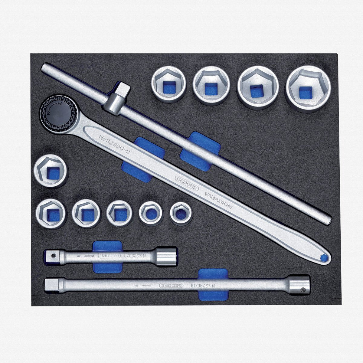 Gedore 2752727 2005 CT3-32 3/4" Metric Socket Set in 3/4 CT Tool Module, 14 pcs