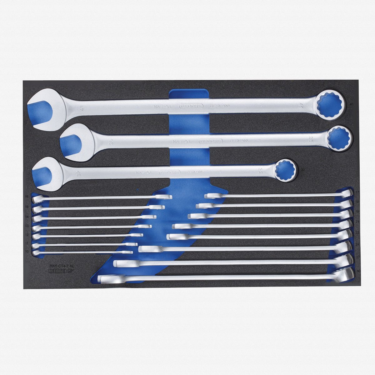Gedore 2704226 2005 CT4-7 XL Metric Combination Wrench set in 4/4 CT Tool Module, 18 pcs